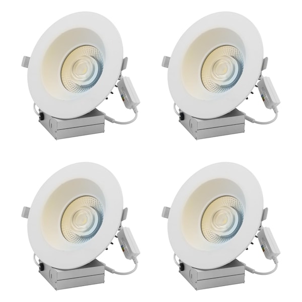 Sunlite 6-in LED 24W 1735 Lumen Canless Color Selectable Energy Star Dimmable Round Regressed DownLght, 4PK 41902-NS - main